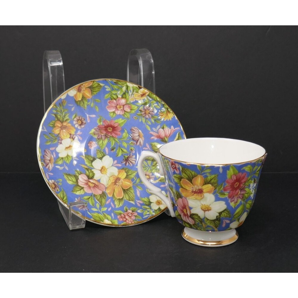 Bethany Fine Bone China Staffordshire England Vintage Floral  Cup & Saucer